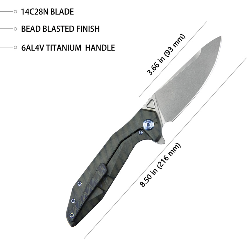 Navaja KB Knives Nova Framelock Flame Titanium Kb235G - Image 3