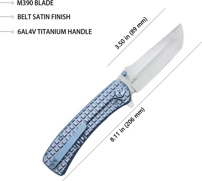 Navaja KB Knives Interflow Framelock Ti Blue Kb294B - Image 3