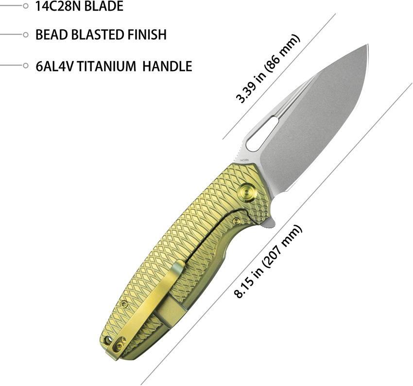 Navaja KB Knives Tityus Framelock Gold Kb360G - Image 3