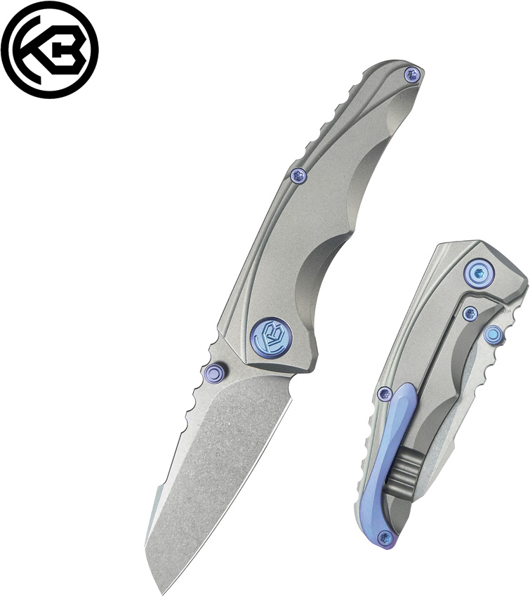 Navaja KB Knives Steeltle Framelock Gray Ti Kb390A - Image 8