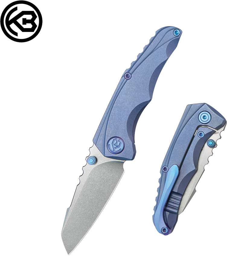 Navaja KB Knives Steeltle Framelock Blue Ti Kb390C - Image 8