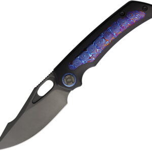 Navaja Kunwu Knives Jericho Framelock Timascus K713T-4