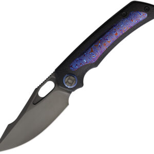 Navaja Kunwu Knives Jericho Framelock Timascus K713T-R1-4