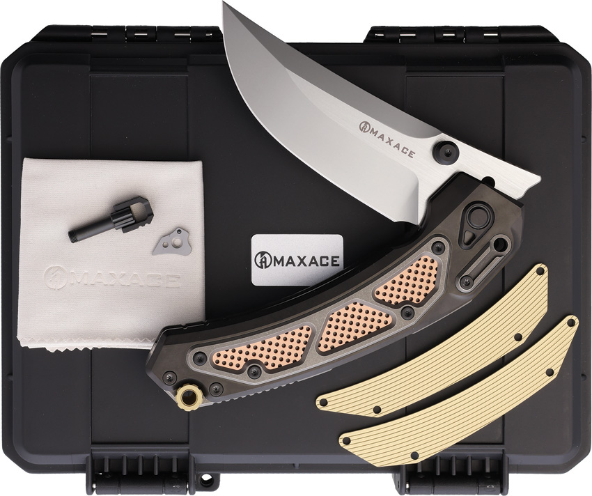 Navaja Maxace Blacklight 01 Framelock Brass Om02-1-B - Image 3
