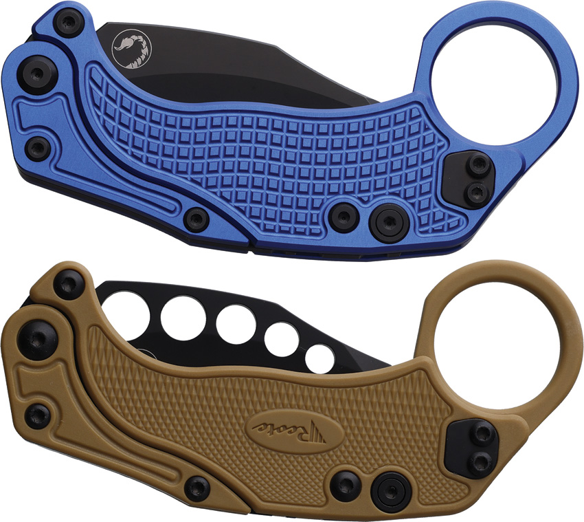 Navaja Reate Knives Exo-K Button Lock Blue Black Exo-K Blue Black Pvd - Image 2