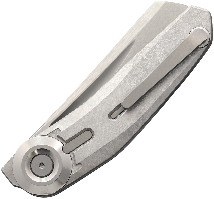 Navaja Reate Knives Vk-Clu Linerlock Gray Vk-Clu Crystalized Titanium - Image 2
