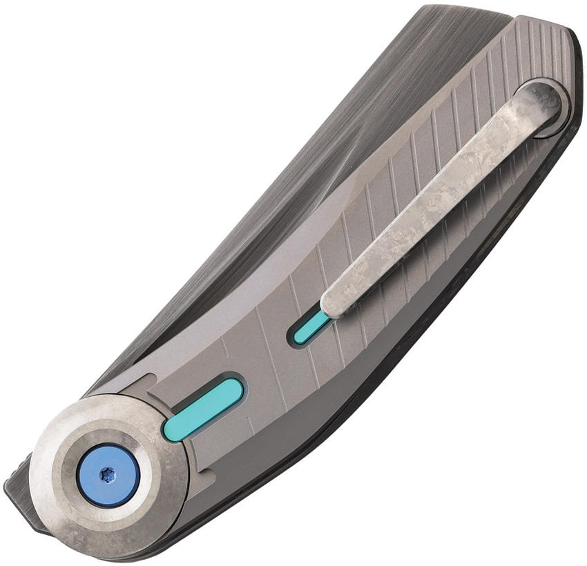 Navaja Reate Knives Vk-Clu Linerlock Gray Vk-Clu Ti Bead Blast - Image 2