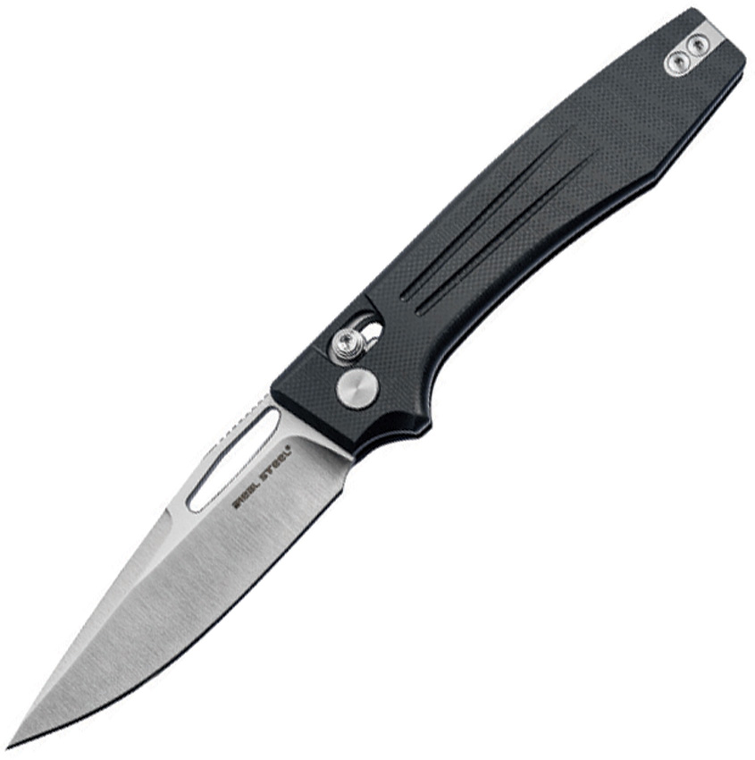 Navaja Real Steel Vena Crossbar Lock Black 7191Sb